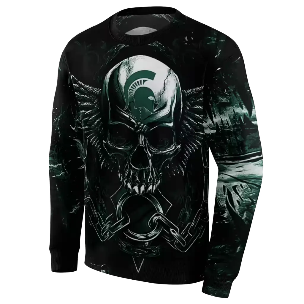 michigan state spartans skull artwork green black hoodie new arrival michigan state spartans skull artwork green black hoodie new arrival