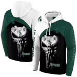 michigan state spartans skull punisher white black hoodie best selling