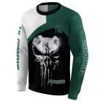 michigan state spartans skull punisher white black hoodie best selling