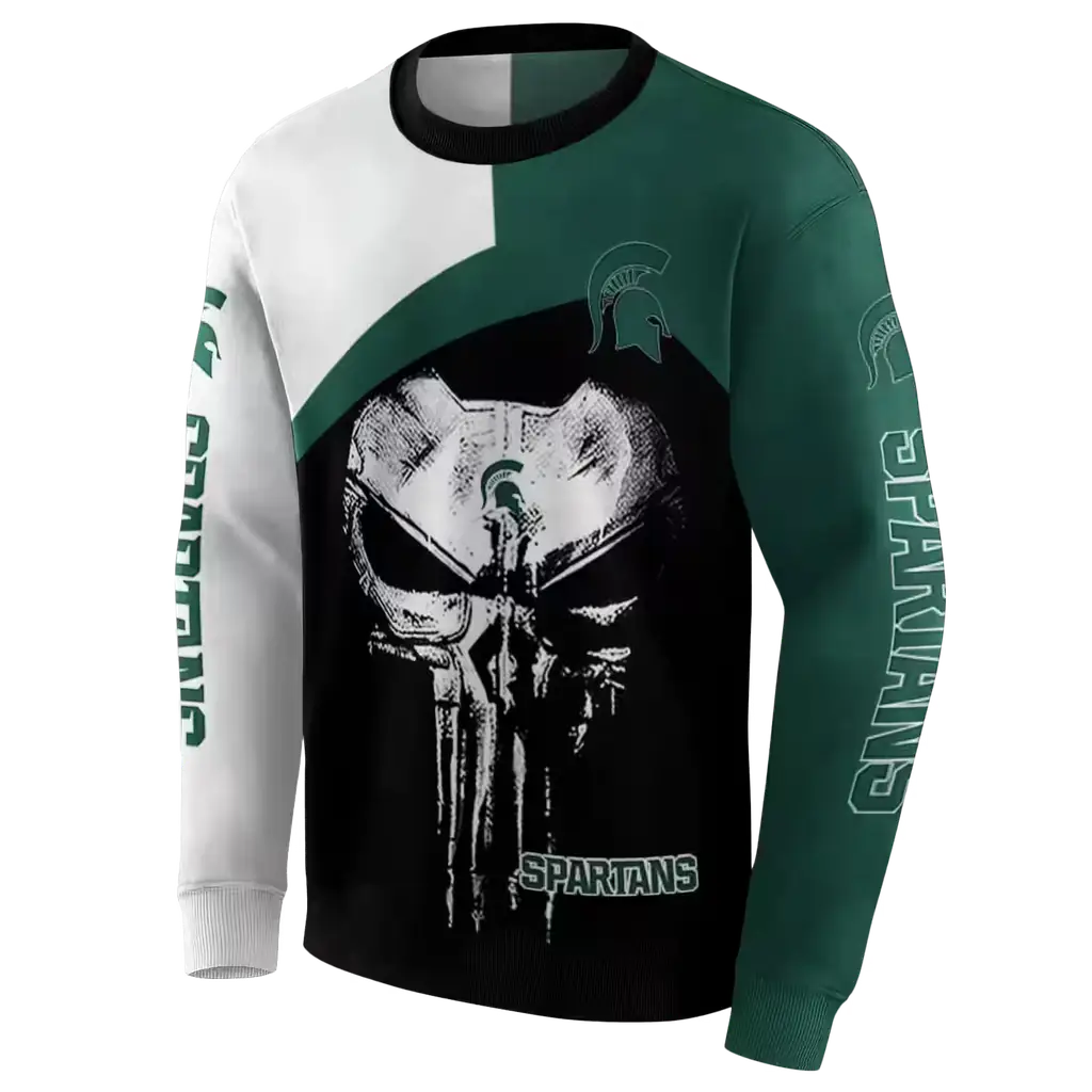 michigan state spartans skull punisher white black hoodie new arrival michigan state spartans skull punisher white black hoodie new arrival