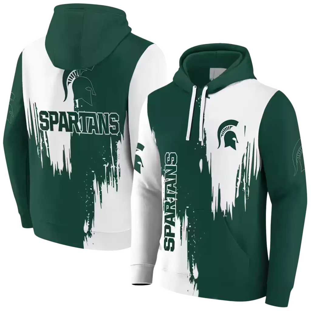 michigan state spartans splatter effect green hoodie fashion forward michigan state spartans splatter effect green hoodie fashion forward