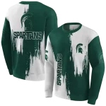 michigan state spartans splatter effect green hoodie best selling