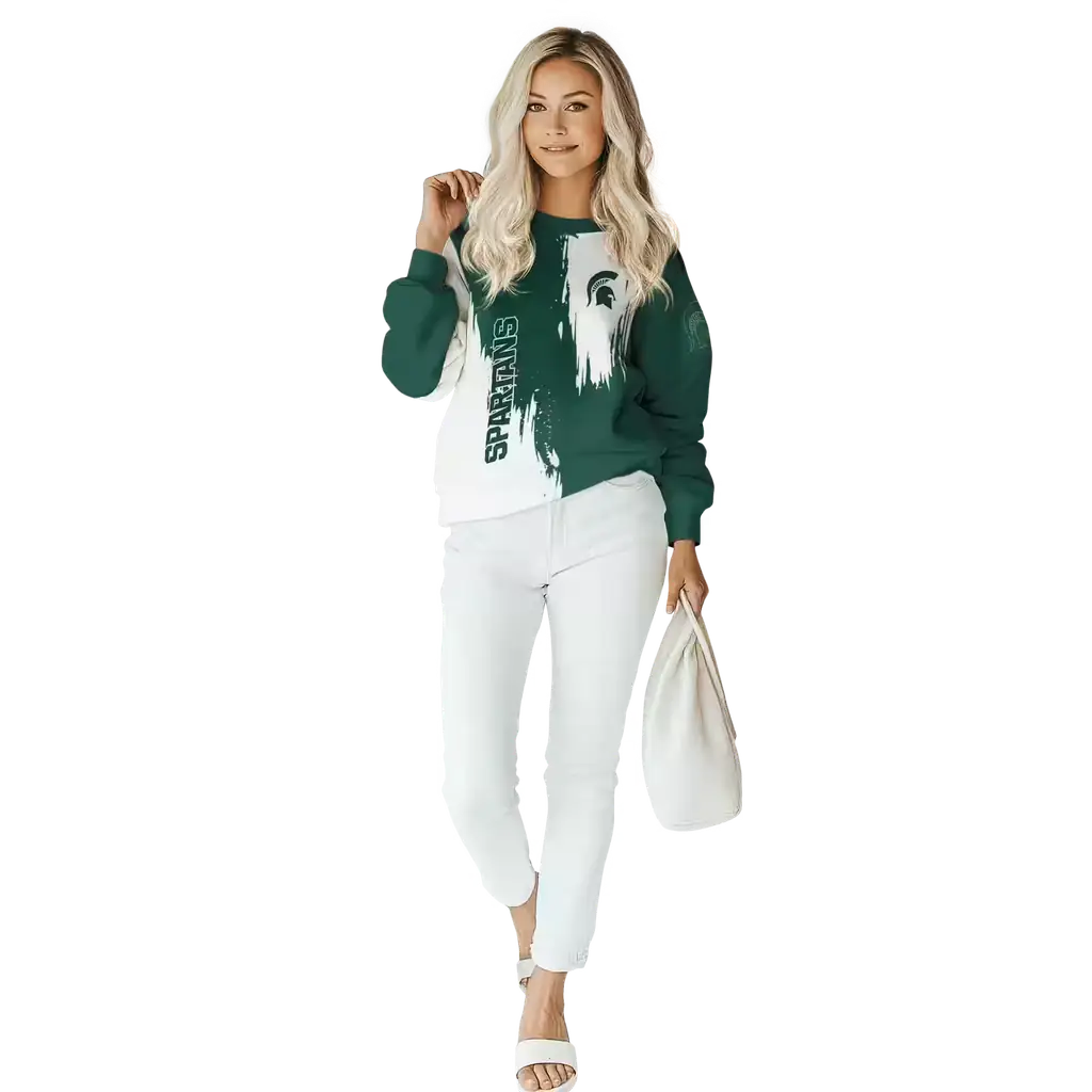michigan state spartans splatter effect green hoodie trendy michigan state spartans splatter effect green hoodie trendy