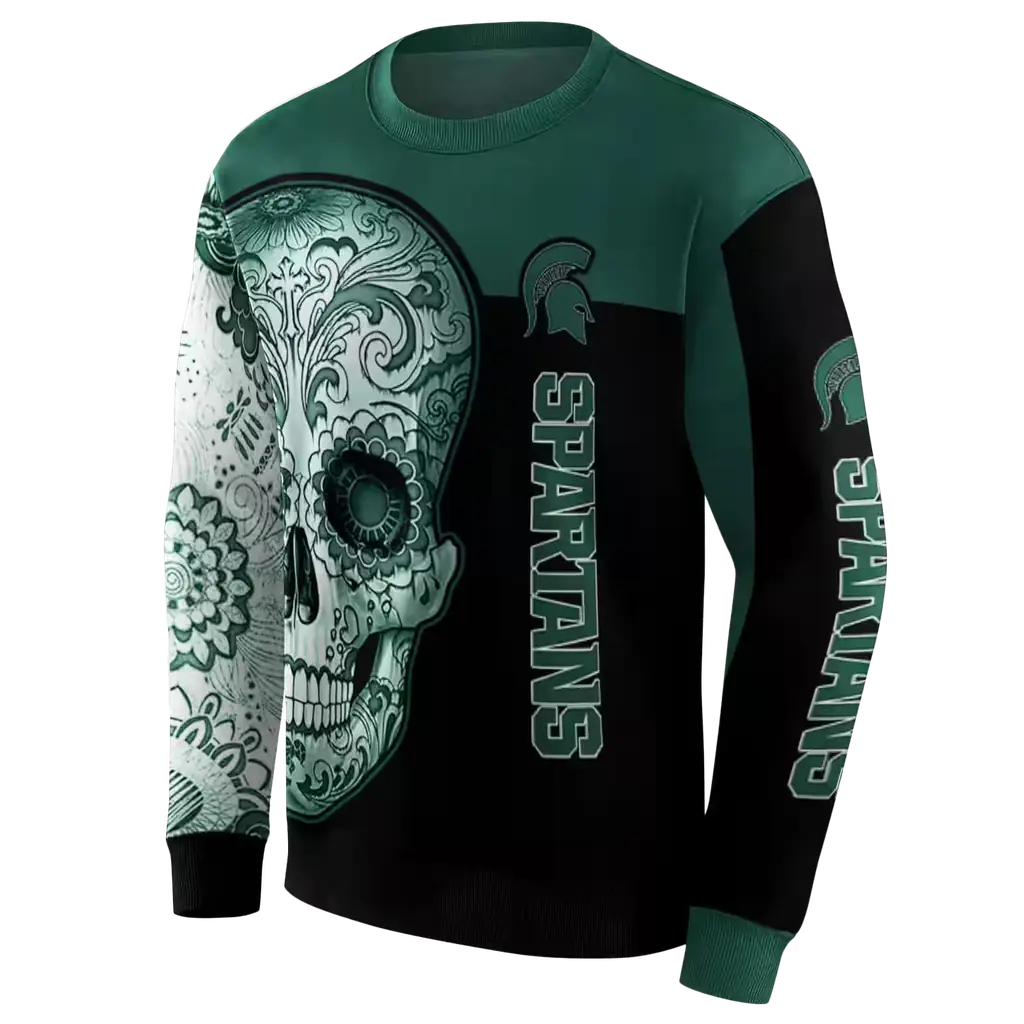michigan state spartans sugar skull green black hoodie new arrival michigan state spartans sugar skull green black hoodie new arrival