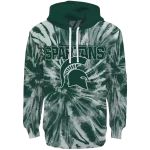 michigan state spartans tie dye pattern green hoodie best selling