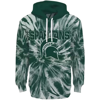 michigan state spartans tie dye pattern green hoodie best selling