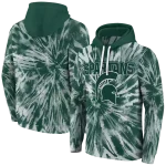 michigan state spartans tie dye pattern green hoodie best selling