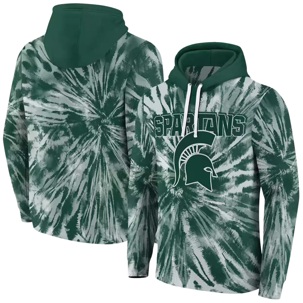 michigan state spartans tie dye pattern green hoodie fashion forward michigan state spartans tie dye pattern green hoodie fashion forward