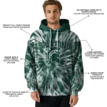 michigan state spartans tie dye pattern green hoodie best selling