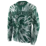 michigan state spartans tie dye pattern green hoodie best selling