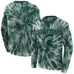 michigan state spartans tie dye pattern green hoodie best selling
