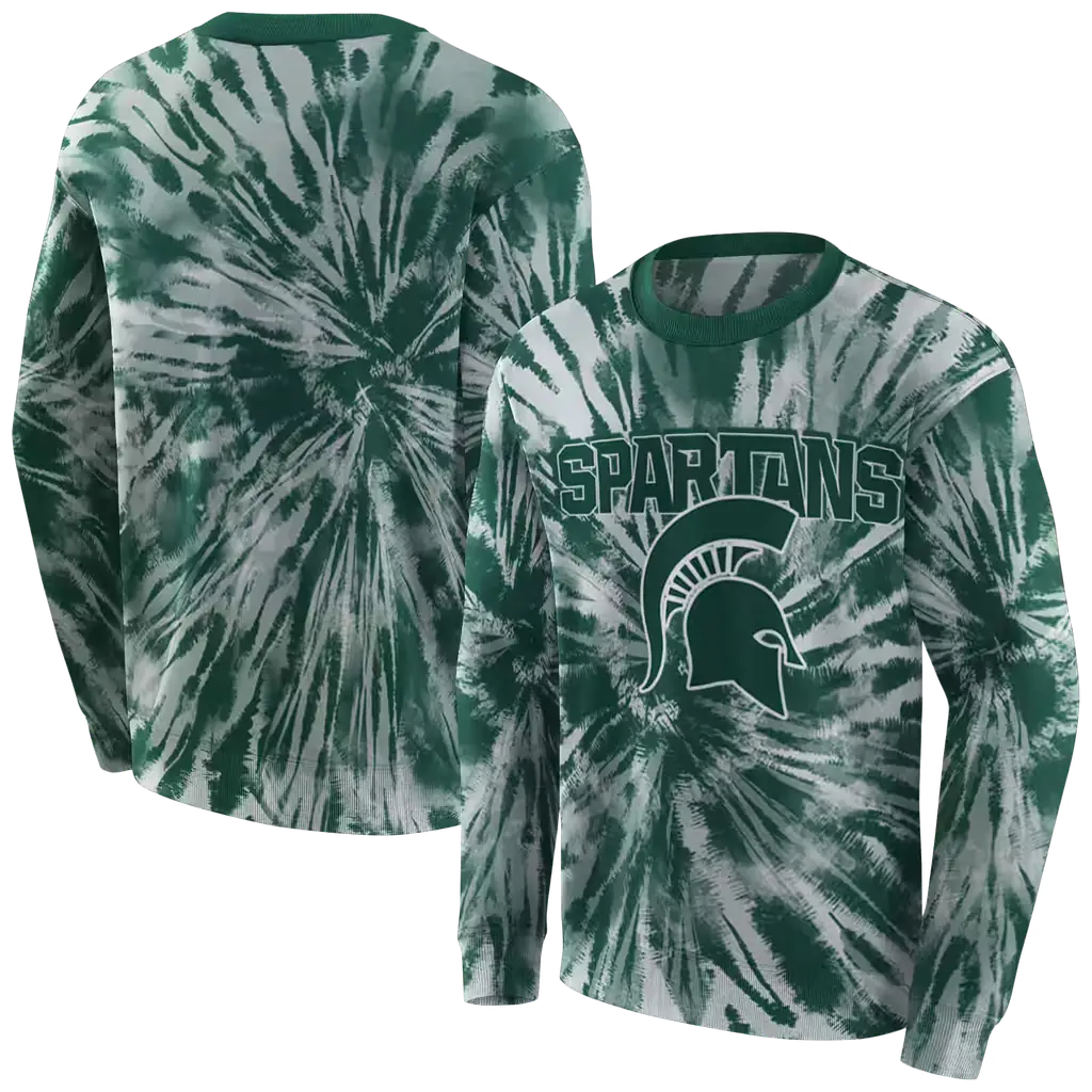 michigan state spartans tie dye pattern green hoodie premium grade michigan state spartans tie dye pattern green hoodie premium grade