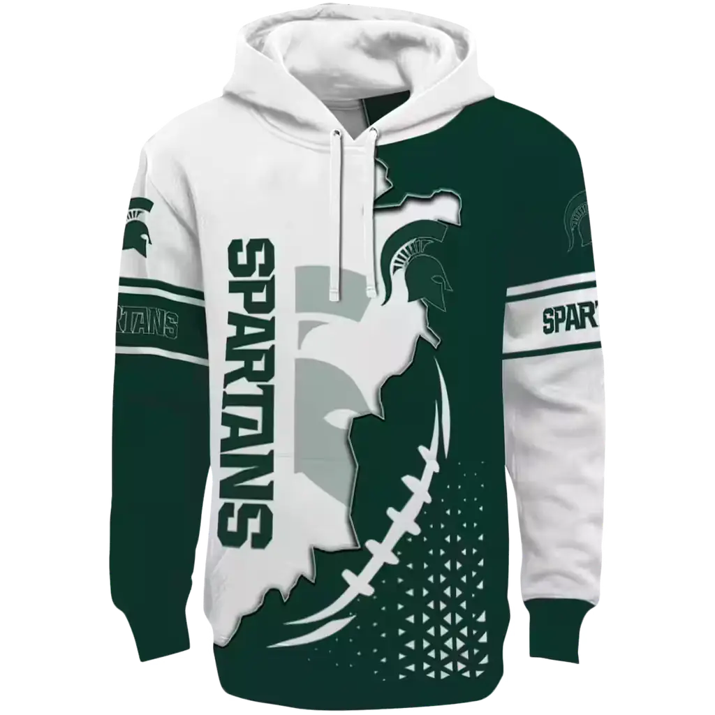michigan state spartans triangular pattern green white hoodie best selling michigan state spartans triangular pattern green white hoodie best selling
