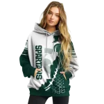 michigan state spartans triangular pattern green white hoodie best selling