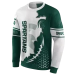 michigan state spartans triangular pattern green white hoodie best selling