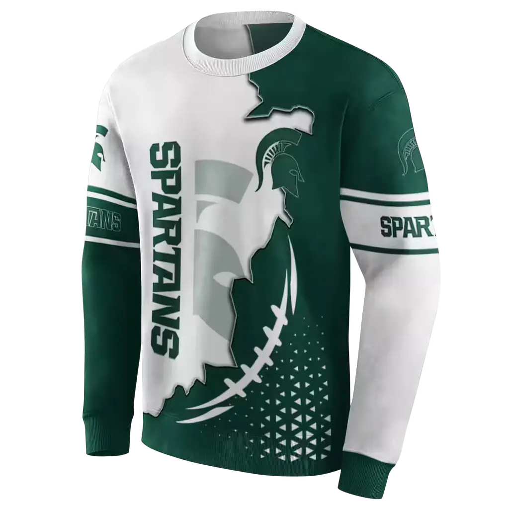 michigan state spartans triangular pattern green white hoodie new arrival michigan state spartans triangular pattern green white hoodie new arrival