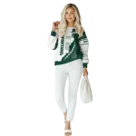 michigan state spartans triangular pattern green white hoodie best selling