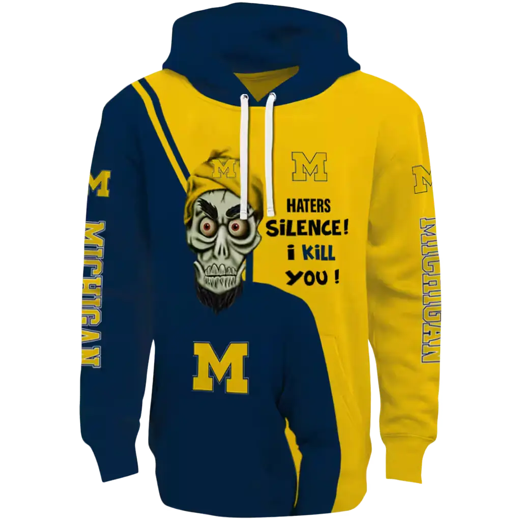 michigan wolverines achmed skull blue hoodie best selling michigan wolverines achmed skull blue hoodie best selling