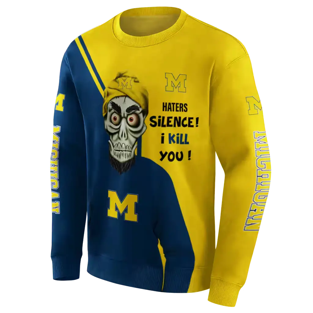 michigan wolverines achmed skull blue hoodie new arrival michigan wolverines achmed skull blue hoodie new arrival