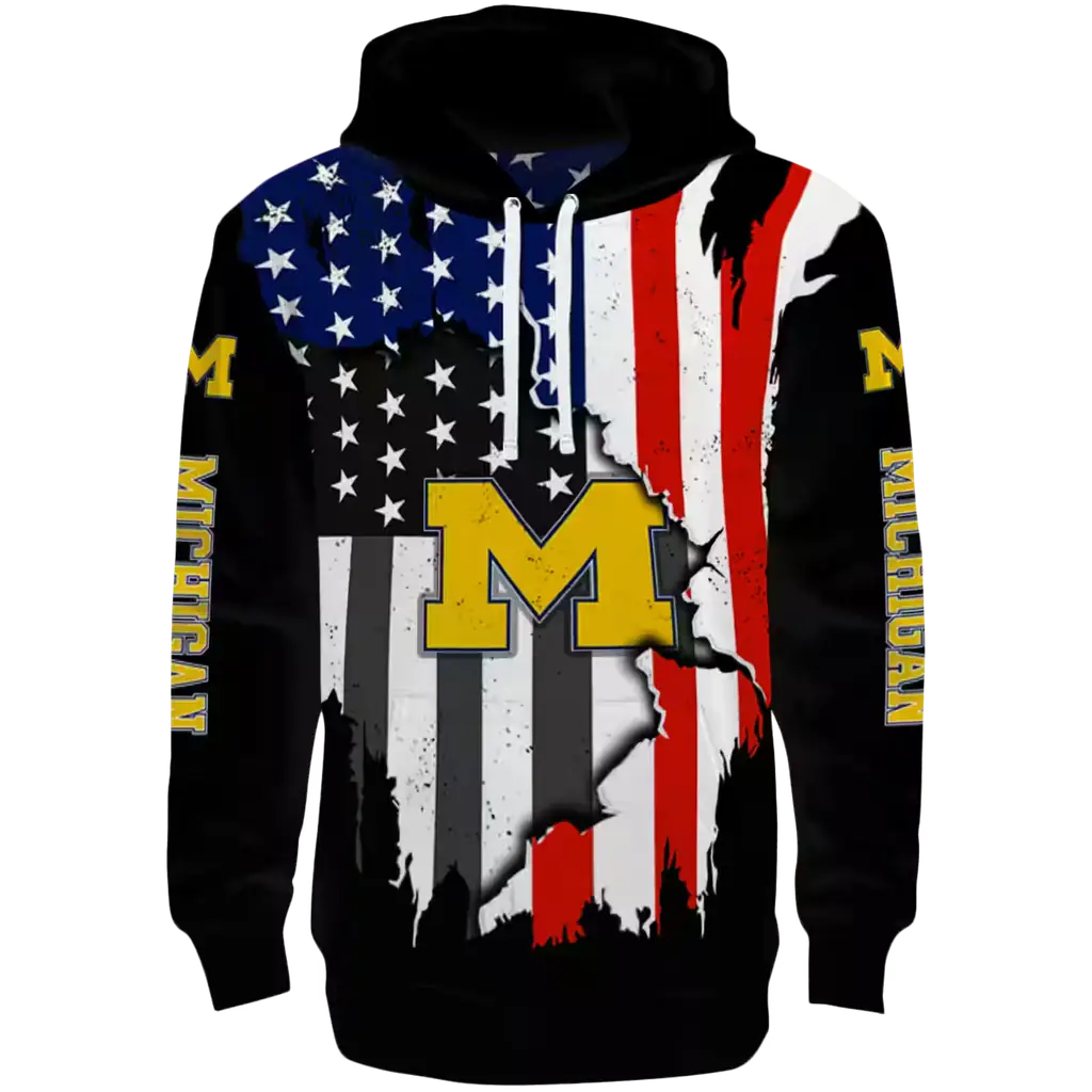 michigan wolverines american pride black hoodie best selling michigan wolverines american pride black hoodie best selling