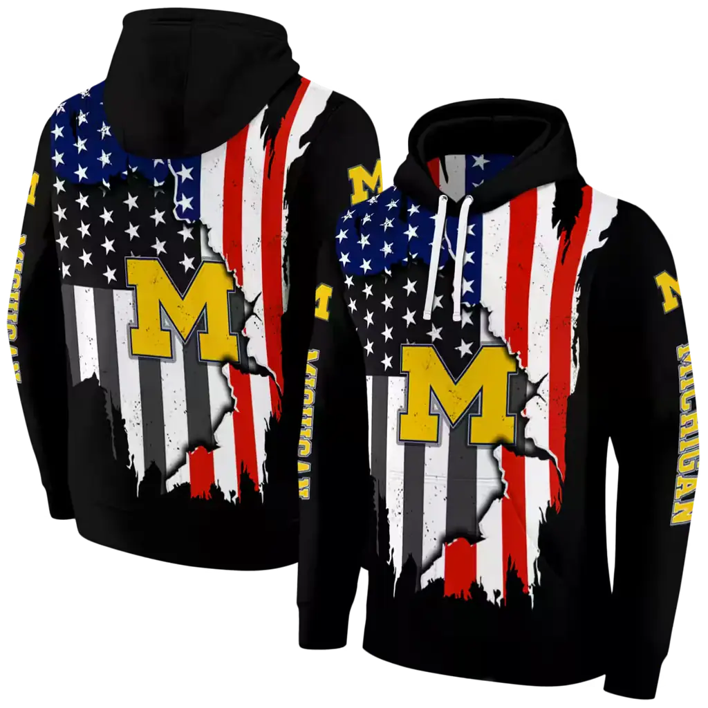 michigan wolverines american pride black hoodie fashion forward michigan wolverines american pride black hoodie fashion forward