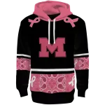 michigan wolverines awareness ribbon black pink hoodie best selling