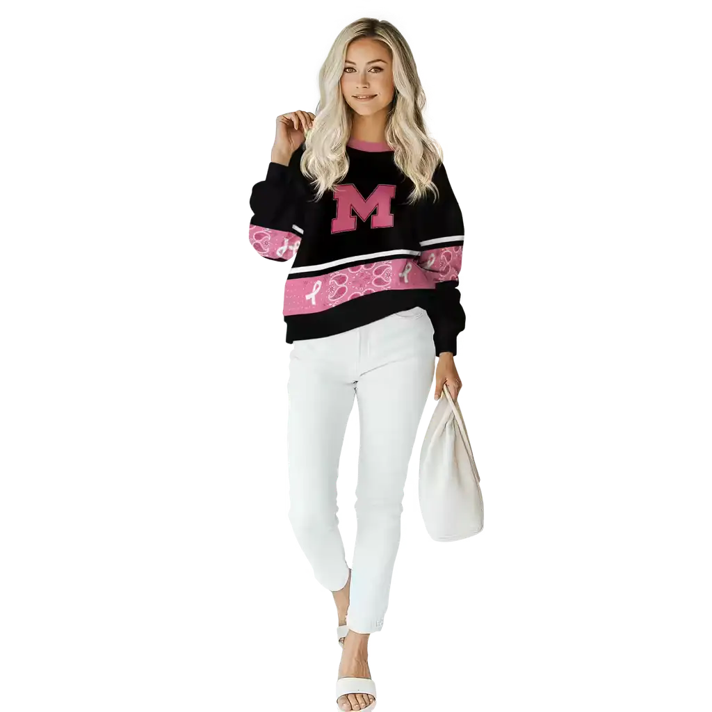 michigan wolverines awareness ribbon black pink hoodie trendy michigan wolverines awareness ribbon black pink hoodie trendy
