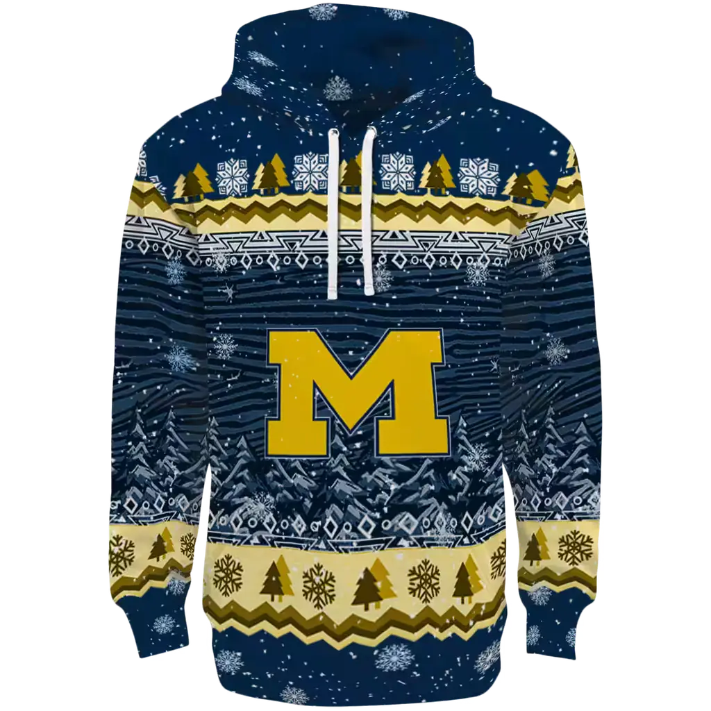 michigan wolverines christmas trees blue hoodie best selling michigan wolverines christmas trees blue hoodie best selling