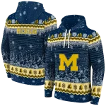 michigan wolverines christmas trees blue hoodie best selling