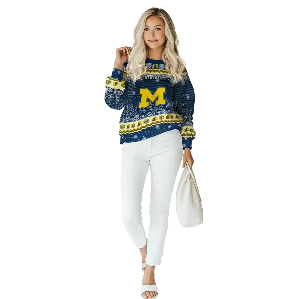 michigan wolverines christmas trees blue hoodie trendy michigan wolverines christmas trees blue hoodie trendy