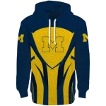 michigan wolverines concentric lines blue black hoodie best selling