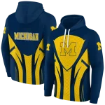 michigan wolverines concentric lines blue black hoodie best selling