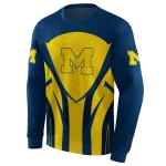 michigan wolverines concentric lines blue black hoodie best selling