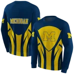 michigan wolverines concentric lines blue black hoodie best selling