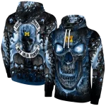 michigan wolverines demonic skull blue black hoodie best selling