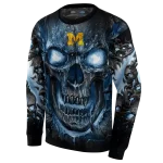 michigan wolverines demonic skull blue black hoodie best selling