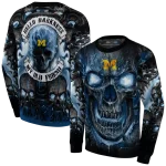 michigan wolverines demonic skull blue black hoodie best selling