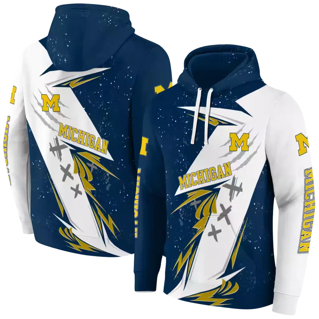 michigan wolverines dynamic slash blue white hoodie fashion forward michigan wolverines dynamic slash blue white hoodie fashion forward