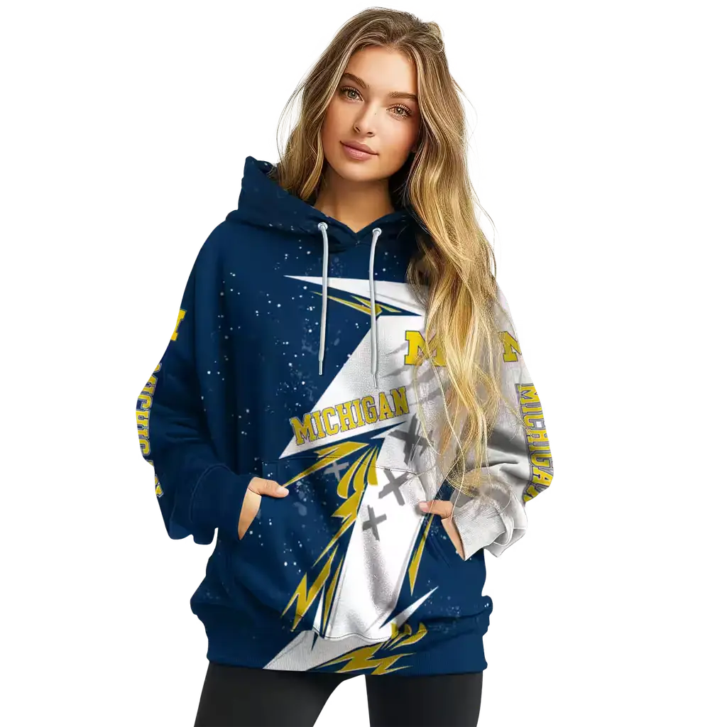 michigan wolverines dynamic slash blue white hoodie high quality michigan wolverines dynamic slash blue white hoodie high quality