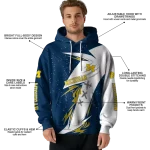 michigan wolverines dynamic slash blue white hoodie best selling