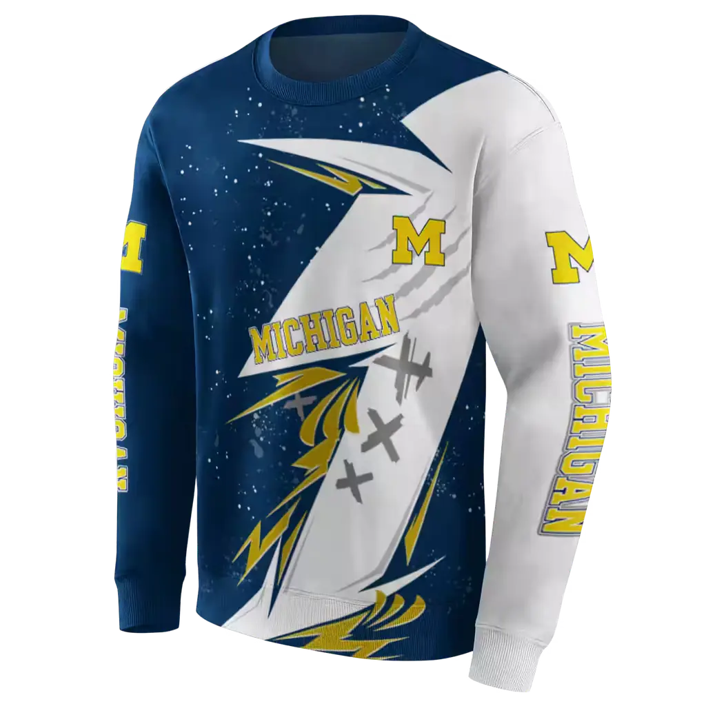 michigan wolverines dynamic slash blue white hoodie new arrival michigan wolverines dynamic slash blue white hoodie new arrival