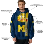 michigan wolverines football heartbeat blue hoodie best selling
