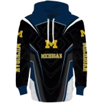 michigan wolverines futuristic pattern blue black hoodie best selling