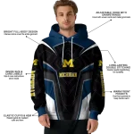 michigan wolverines futuristic pattern blue black hoodie best selling
