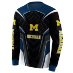 michigan wolverines futuristic pattern blue black hoodie best selling