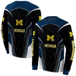 michigan wolverines futuristic pattern blue black hoodie best selling