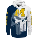 michigan wolverines graphic punisher blue white hoodie best selling