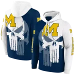 michigan wolverines graphic punisher blue white hoodie best selling