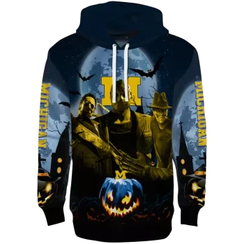 michigan wolverines halloween vibes blue black hoodie best selling