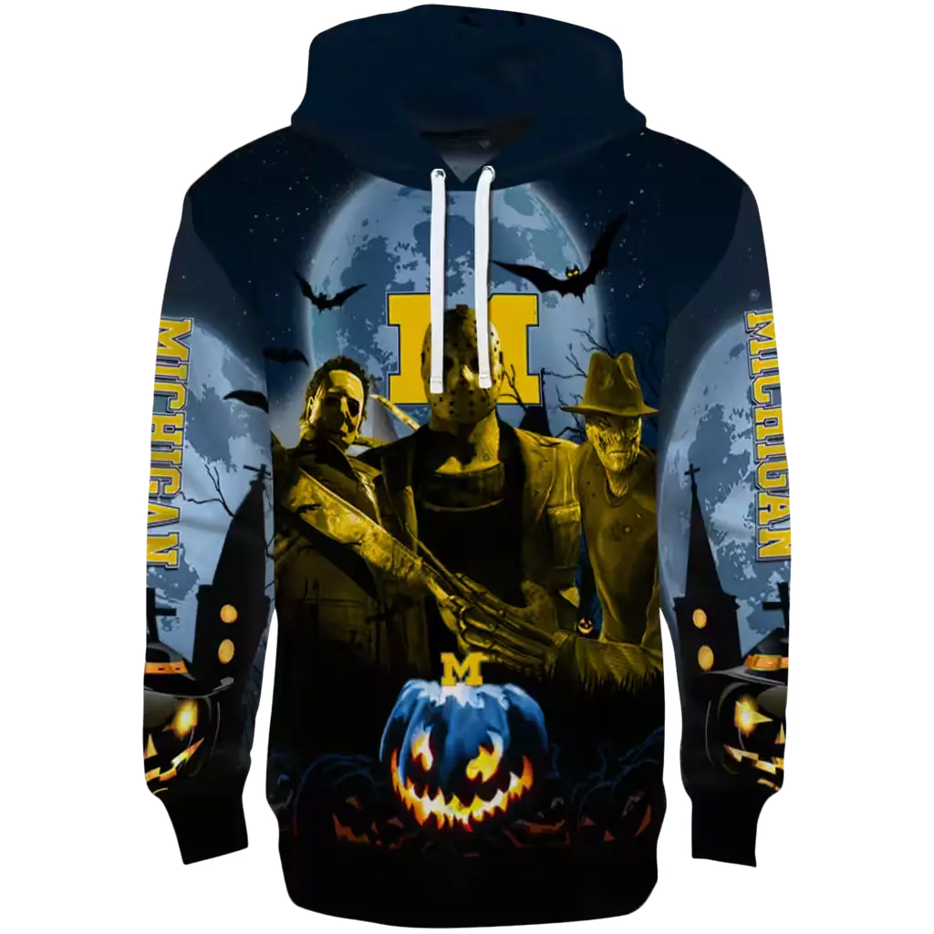 michigan wolverines halloween vibes blue black hoodie best selling michigan wolverines halloween vibes blue black hoodie best selling